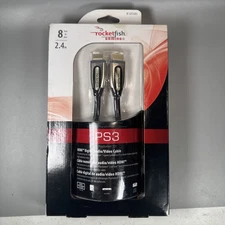 Rocket Fish Gaming RF-GPS3003 PS3 Black HDMI Audio Video 8 Ft. Cable