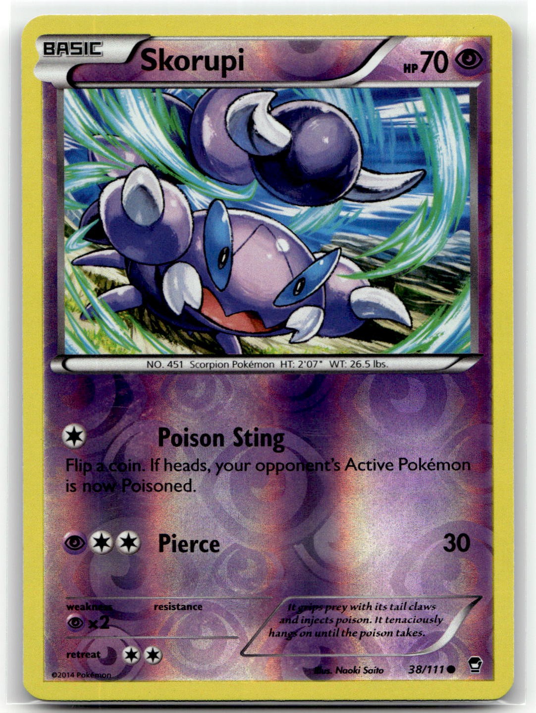 Skorupi 38/111 Common Furious Fists Pokemon Reverse Holo LP