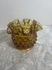 Vintage Fenton Glass Amber Ruffled Piece