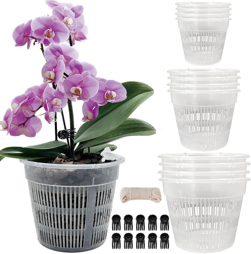 Orchid Pot With Holes 4 Each of 4.5", 5.5", 6.3" Slotted Planter 12 Pack