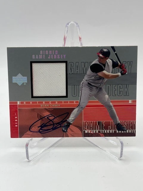 2000 UPPER DECK SEAN CASEY AUTO GW JERSEY #H-SC CINCINNATI REDS