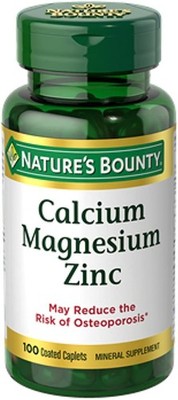 Nature's Bounty Calcium Magnesium Zinc Coated Caplets, 100 Ct