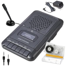 Portable Cassette Player Tape Recorder. Record to Cassettes via Mic or Aux in...