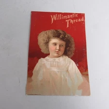 Victorian Trade Card Willimantic Thread D M Read & Co Bridgeport CT Girl
