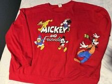 Disney Mickey Friends Sweatshirt size XXXL Red Crewneck Pullover