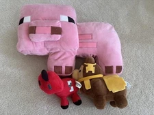 Minecraft Animal Lot Of 3, Pig, Llama, Mushroom Cow