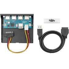 4 Ports USB 3.0 2.0 HUB Expansion Adapter 3.5" Floppy Bay Front Panel Connector