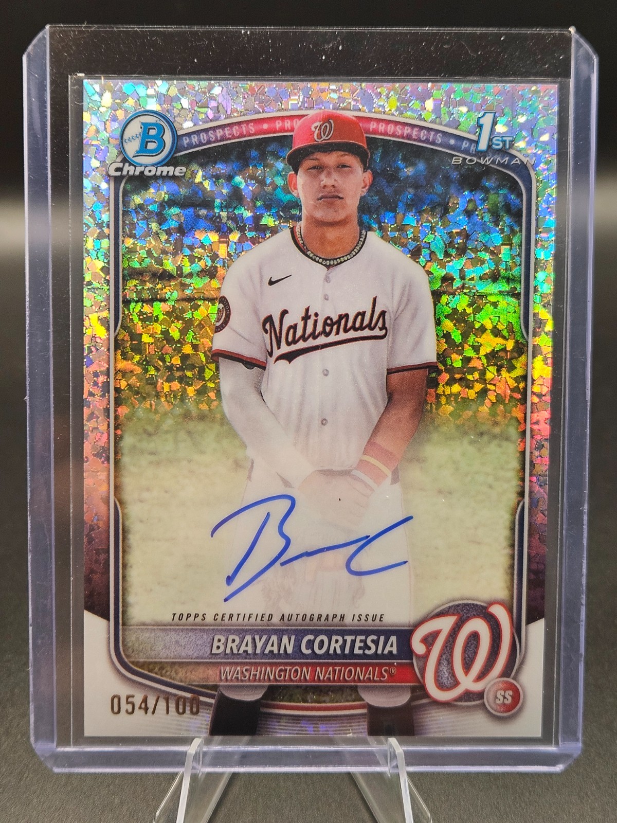 2025 Bowman Chrome Brayan Cortesia 1st RC Auto Mini Diamond /100 On Card SSP