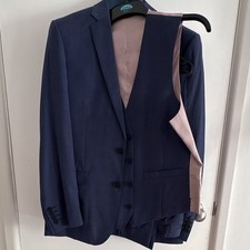 Moss 1851 Blue 3 Piece Wool Twill Tailored Suit