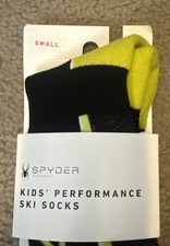 Spyder Kids Performance Ski Socks Size S Black  Yellow