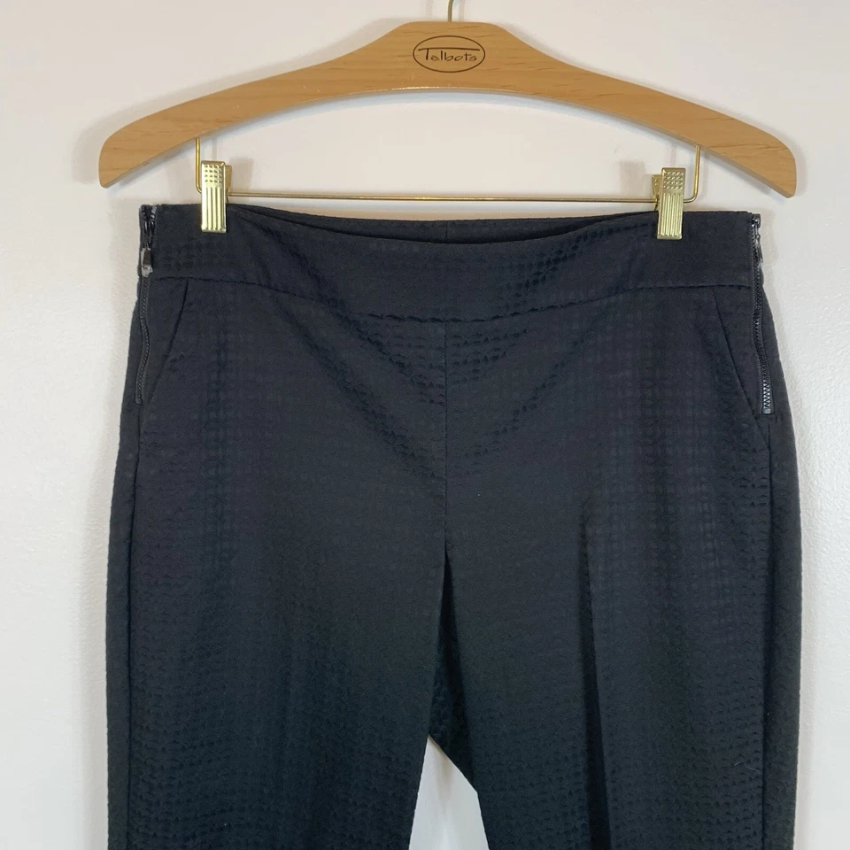 Pantalón Worth New York Negro Texturizado Talla 12 Pantalones Cremalleras Laterales Carrera Recto Foto 2 de 4