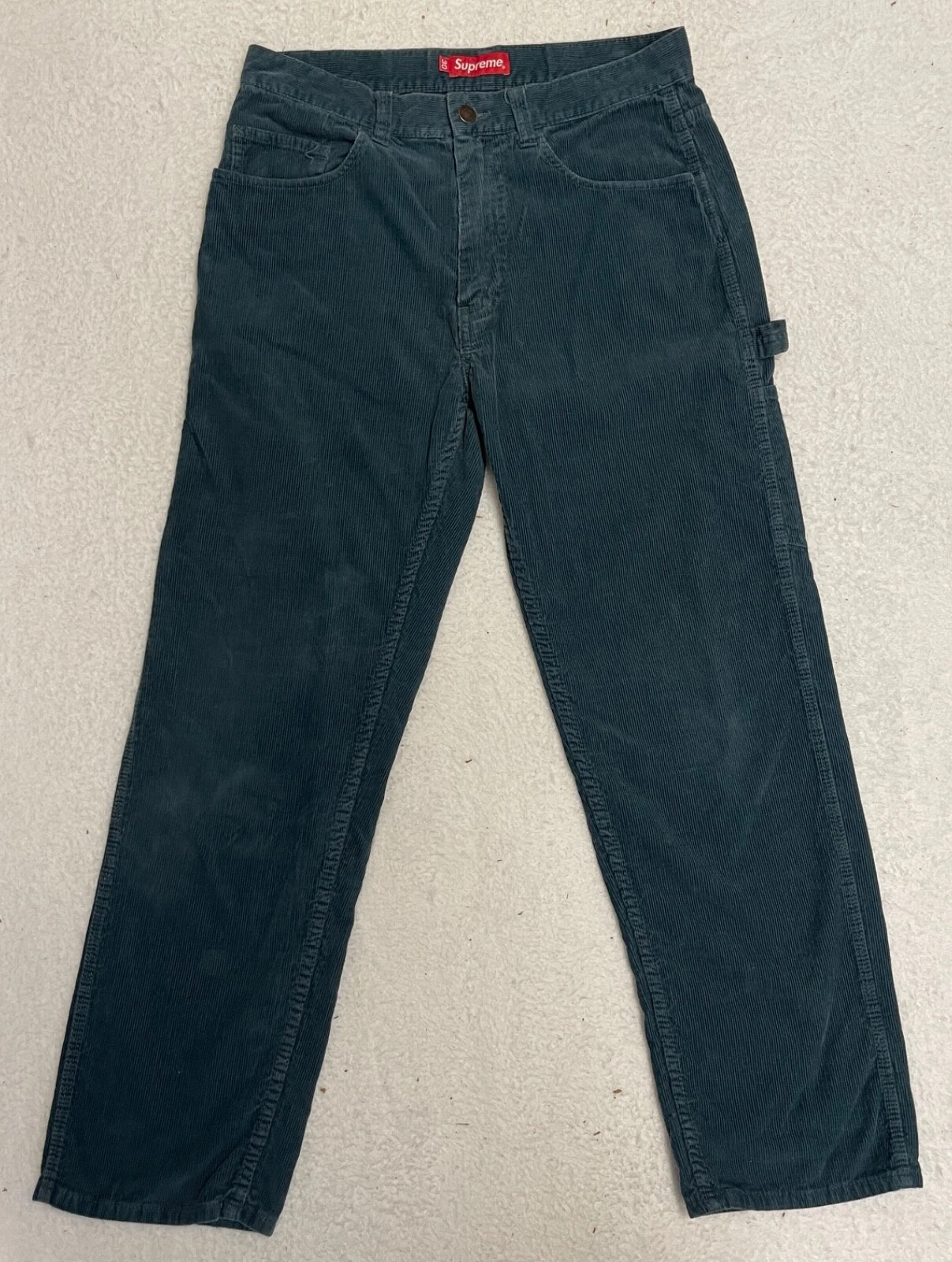 Pantalon de peintre velours côtelé bleu ardoise FW18 Supreme Mark Gonzales Gonzales Gonz taille 30X29