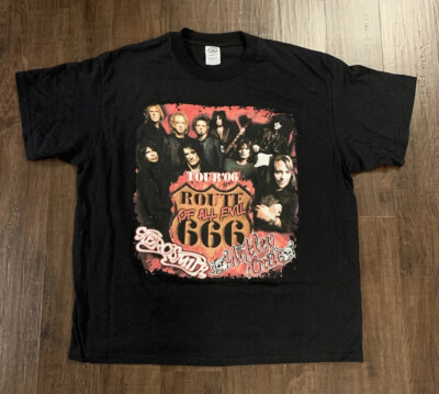 ヴィンテージ ツアー バンT Aerosmith Motley Crue etc Vintage 2006 Aerosmith / Motley Crue Route of All Evil 666 Tour T