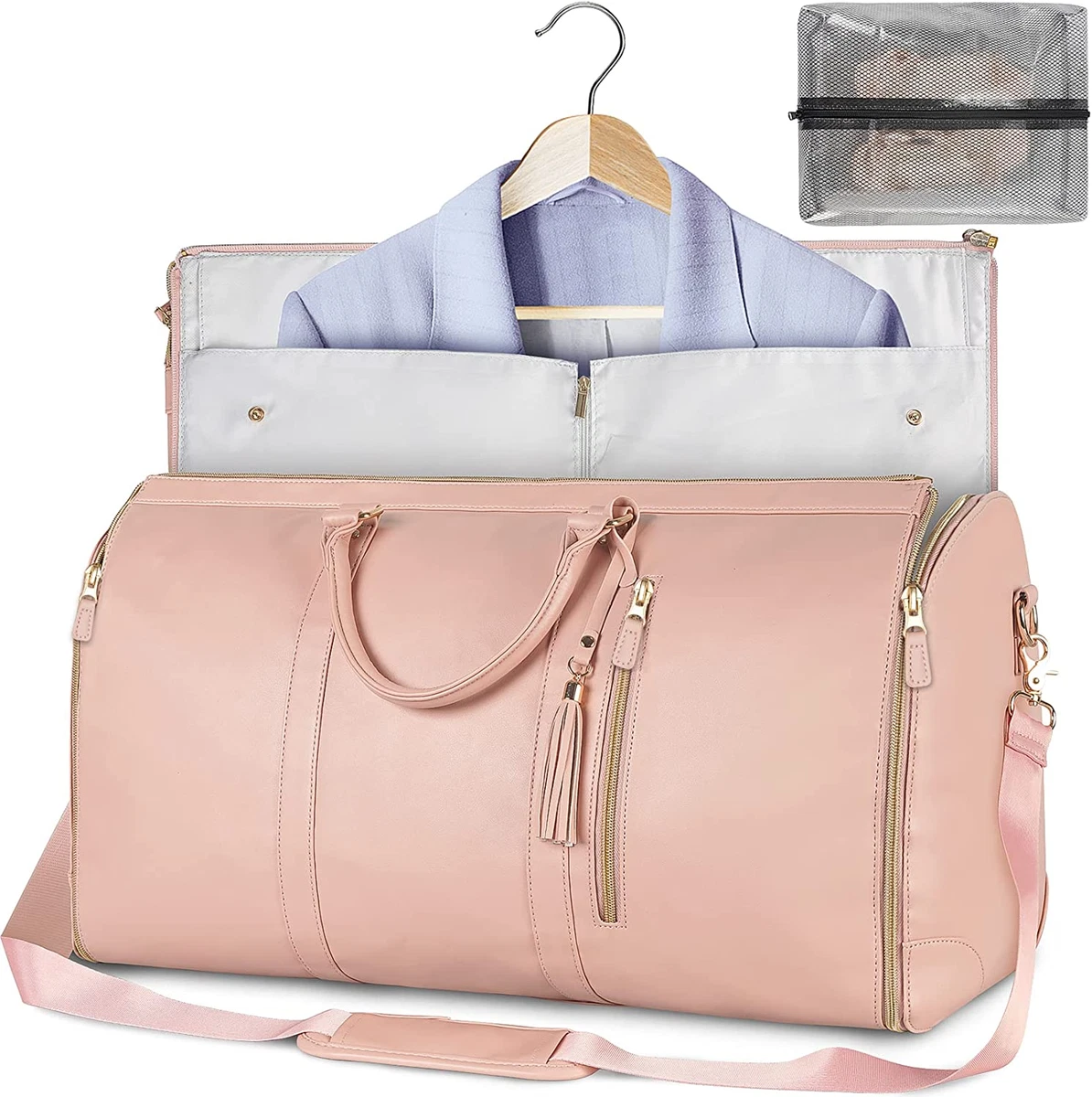 Carry on Garment Bag Large PU Leather Duffle Bag for Women