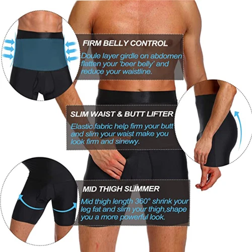 Men Faja Colombiana para Hombre High Waist Stomach Shaper Shapewear Boxer Briefs - Picture 4 of 29