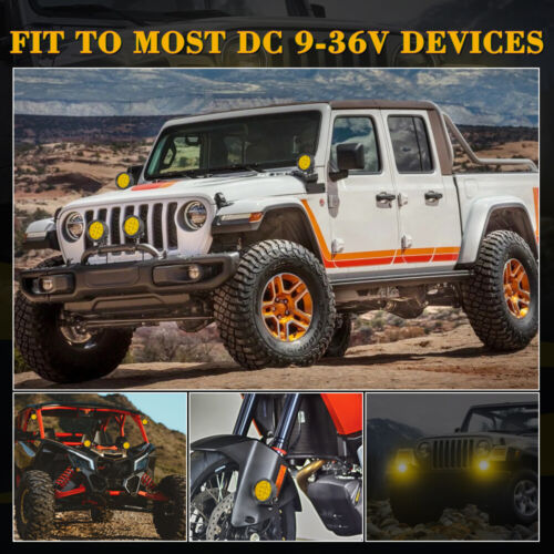 2"3"4"5"Inch White/Yellow/Amber Round LED Fog Lights Spot/Flood Bumper Driving - Picture 69 of 131