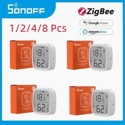 1-8Pcs SONOFF Zigbee LCD Smart Temperature Humidity Sensor Digital Thermometer