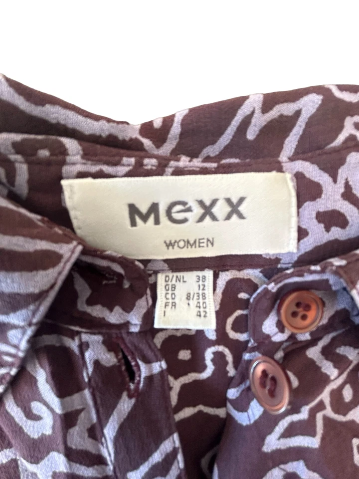 Camisa De Colección Y2K Mexx Púrpura y Lila Abotonada Mangas Largas Reino Unido 10/12 Viscosa Foto 4 de 4