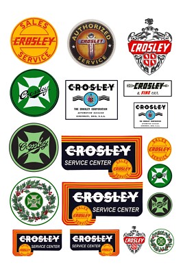 1:25 G scale model vintage Crosley car automobile service signs