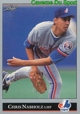 327 CHRIS NABHOLZ MONTREAL EXPOS BASEBALL CARD LEAF 1992