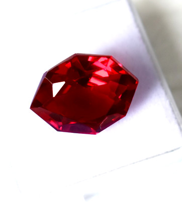 AAA Natural Blood Red Ruby 13-14 Ct Fancy Cut Mogok Certified Loose Gemstone