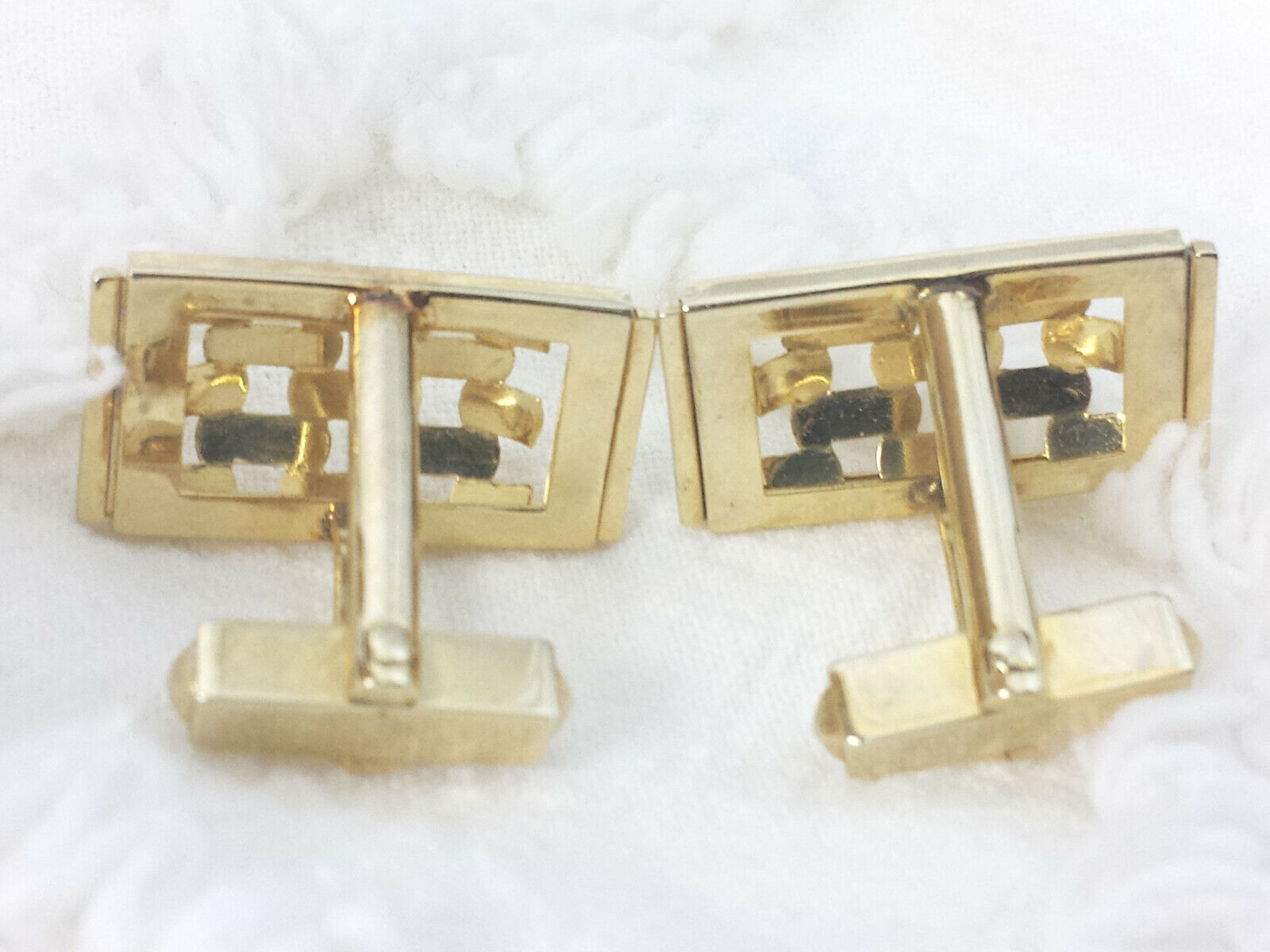 Anson Vtg Cuff Links Rectangle Gold Tone Mid Cent… - image 6