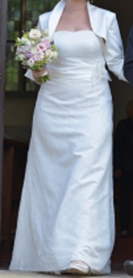 Brautkleid, Hochzeitskleid,  Kleemeier, 40, Ivory, Trägerlos, Neckholder Spitze 