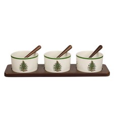 Spode 7-Pc Christmas Tree Holiday Serving Dishes, Beige/Green Holiday Dinnerware