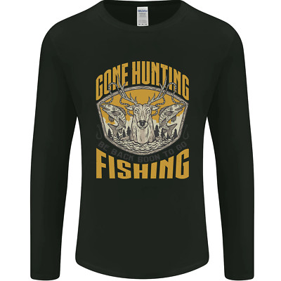Gone Hunting Then Fishing Lustiges Jäger Herren Langarmshirt