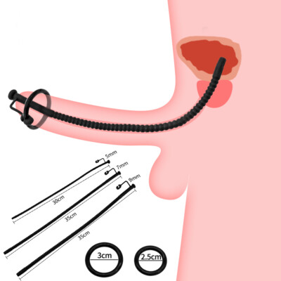 Sex Male Hollow Soft Silicone for Tube Urethral Stretching Dilator Sounding Plug