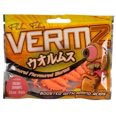 10 Stck. Vermz duftende Angelgarnelen 4,5 cm Orange Forelle grob Hecht 
