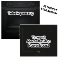 Herdset Siemens Backofen Teleskopauszug + Induktionskochfeld Booster Autark 60Cm