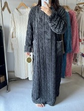 Ladies Winter Extra Long Crew Neck Dressing Gown Fleece Women Warm Soft Pyjamas