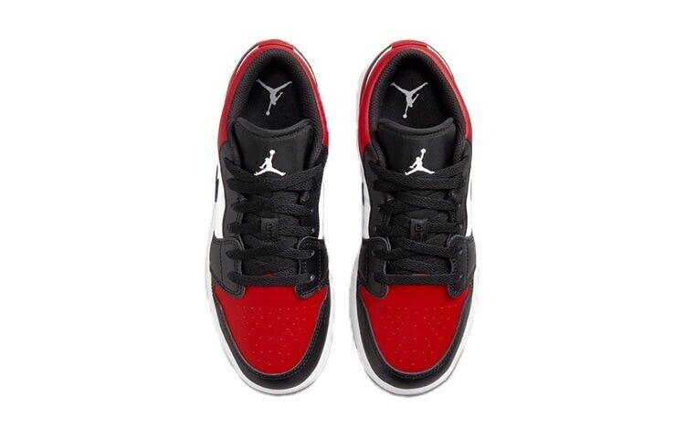 Nike GS Air Jordan 1 Low Bred Toe Black 553560-612 Size 3.5Y-7Y | eBay