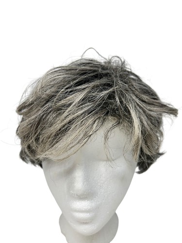 Henry Margu Synthetic Wig Short Layered Grey Adjustable Silver Salt Pepper - Picture 2 of 14