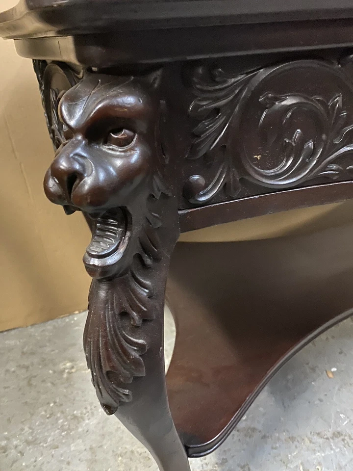 MESA BIBLIOTECA GRFFIN TALLADO CAOBA R. J. HORNER Foto 3 de 3