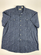 L.L. Bean Casual Shirt Mens Large Blue Short Sleeves Pockets