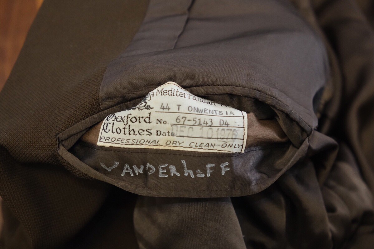 Vintage 1976 Brown Hopsack Wool OXXFORD Sport Coat Blazer 44