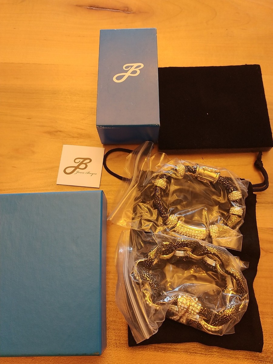 Joan Boyce Crystal Pave Cord Bracelet SET New With Tags (2