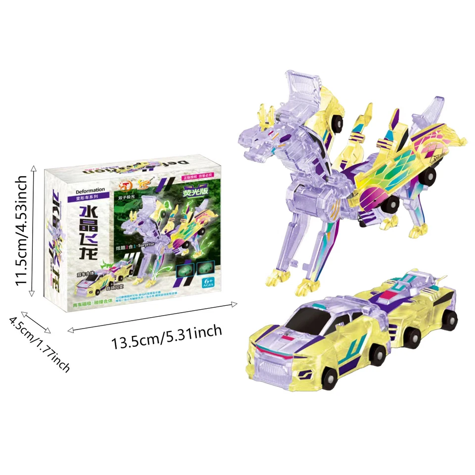 Transformer Coches de Juguete Transformar Vehículo Pequeño Coche Robot 2 Piezas Foto 3 de 4