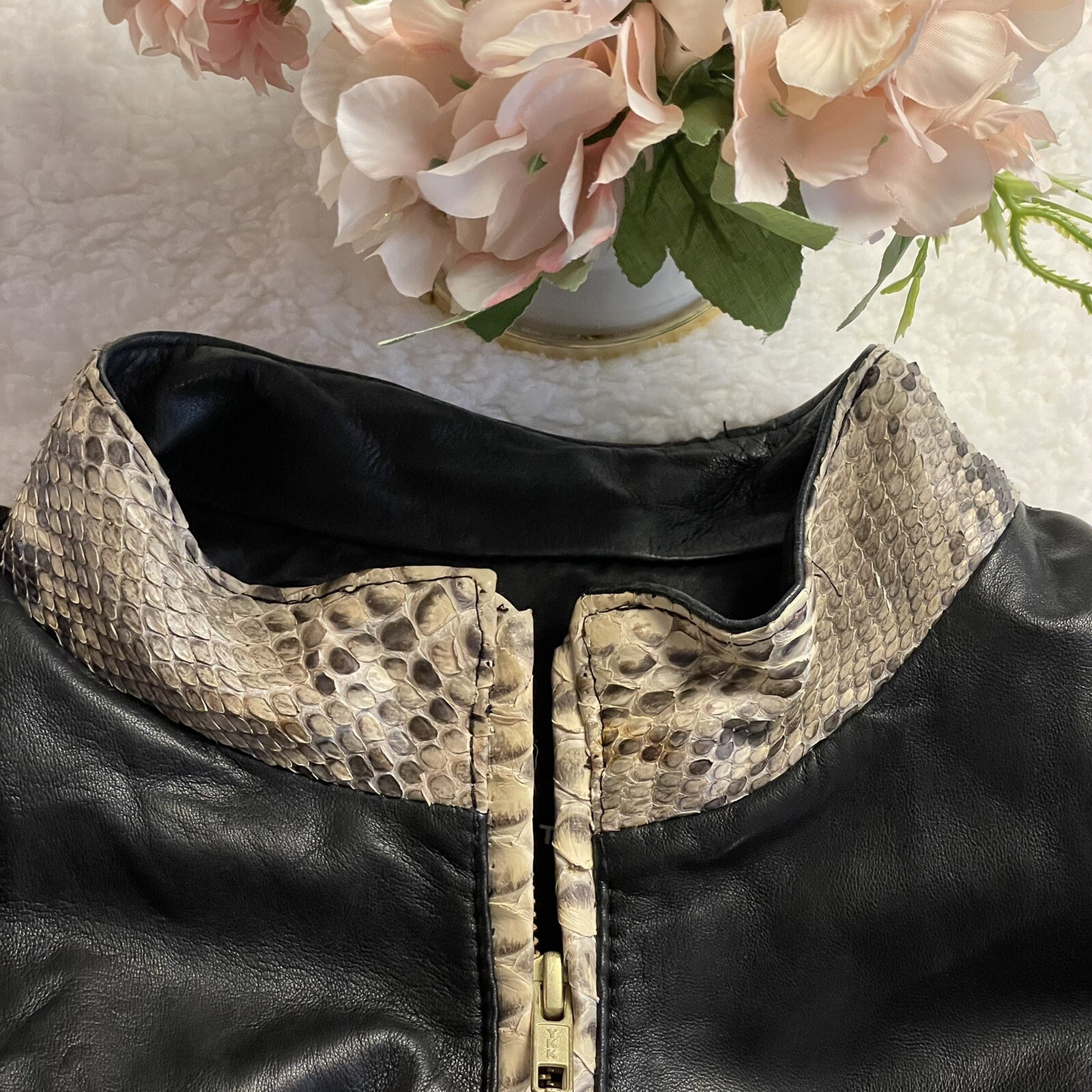 Image Leather Jacket, Medium, Black, Full Zip, Lo… - image 6