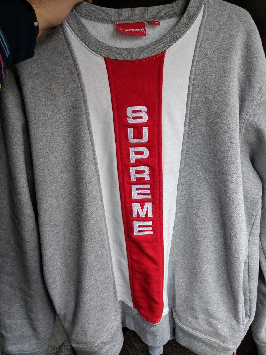 Supreme vertical logo panel crewneck