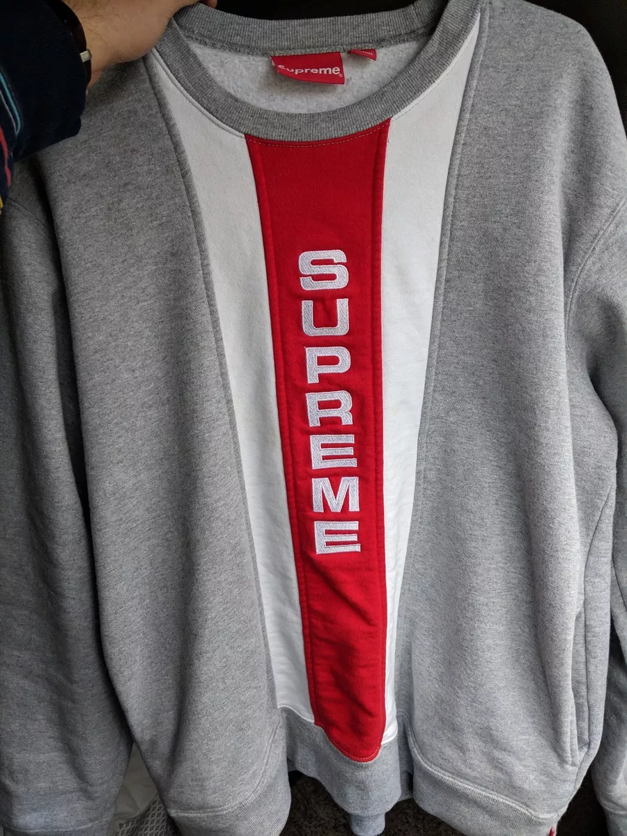 Supreme17ss Vertical Logo Panel Crewneck-