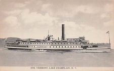 Lake Champlain Paddle Steamer Vermont Ferry Boat NY New York Vtg Postcard F2