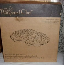 Brand New Pampered Chef Microwave Chip Maker #1241 Set of 2