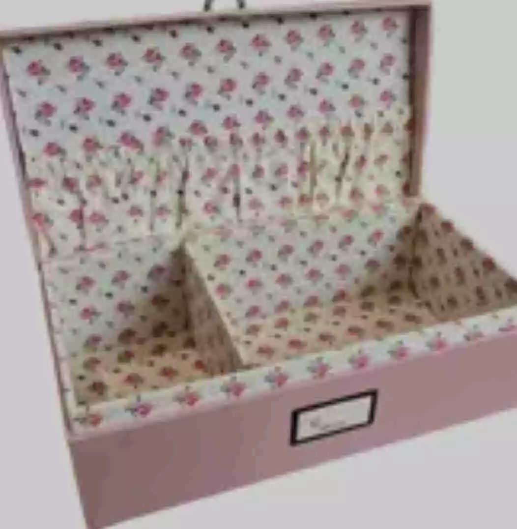 Gucci Organisateur Boîte Cosmétique Poignée Tissu Rose Taille 22,5x11,5x8cm