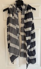 NWT J Crew Scarf Navy White Organic Cotton