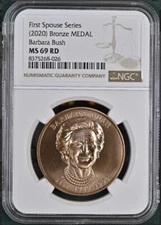 2020 Barbara Bush First Spouse Series Bronze Medal NGC MS69RD