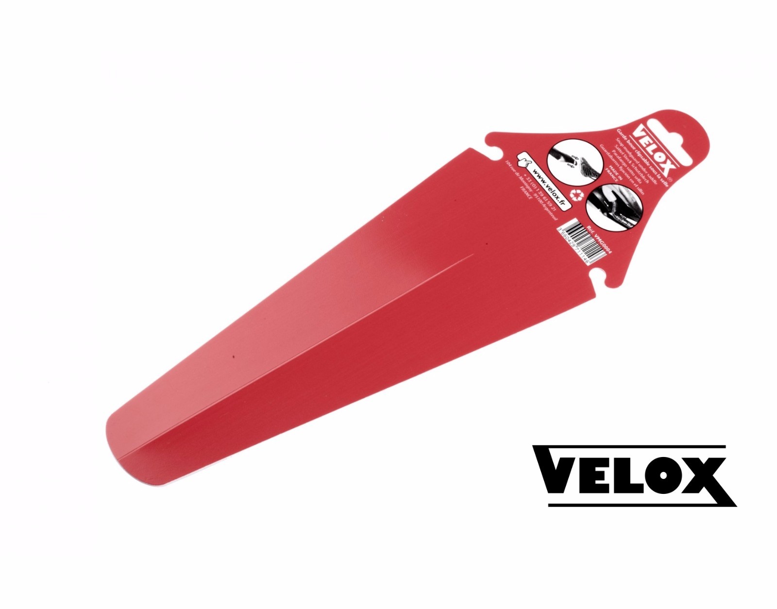 Velox Snap On Under Saddle Rear Mudguard - Red