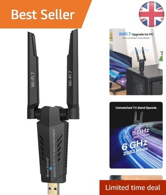 High-Speed BE6500 Wi-Fi 7 USB Adapter - Tri-Band 6GHz/5GHz/2,4GHz Konnektivität